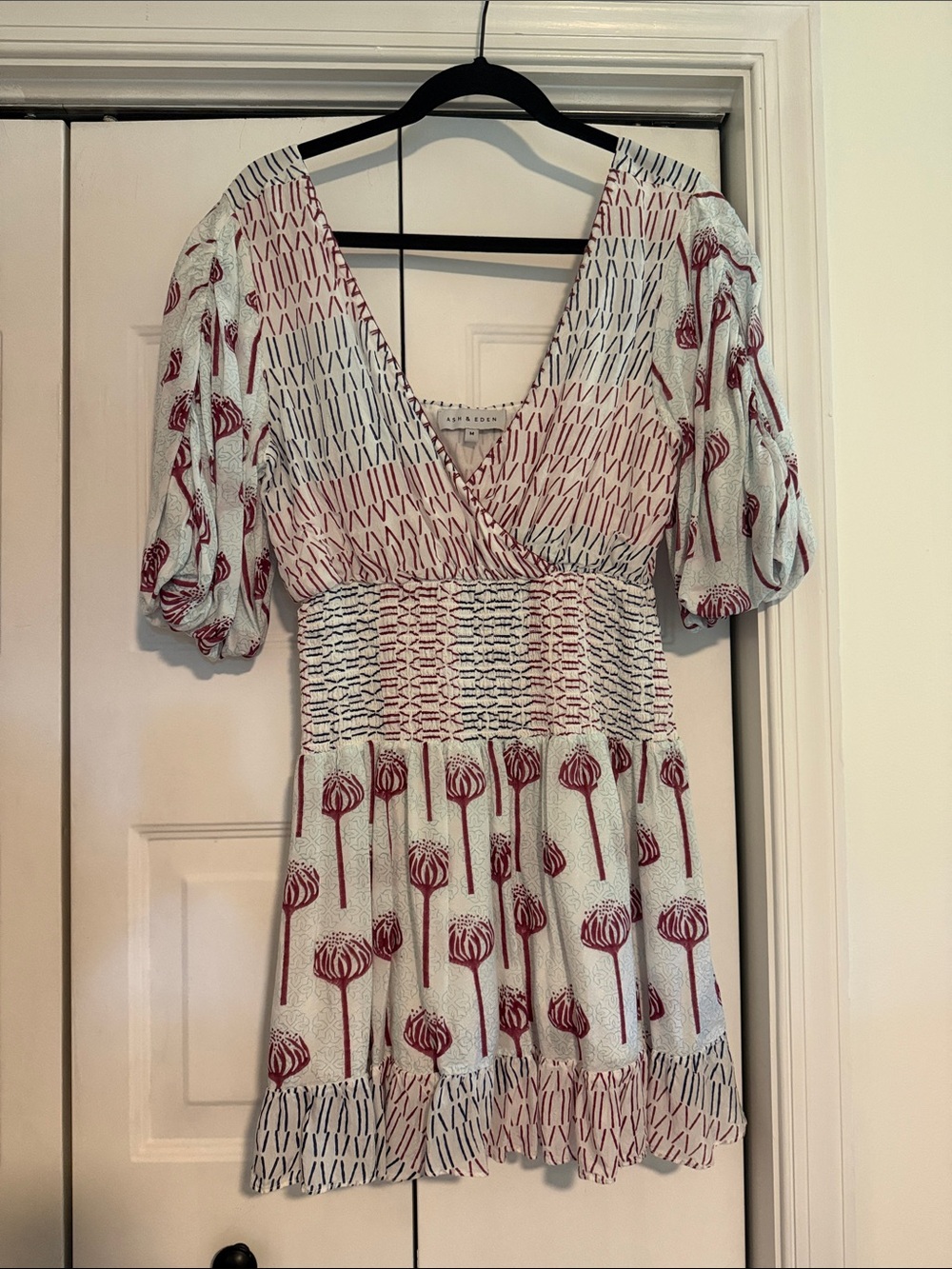 Red and Blue Floral Dress